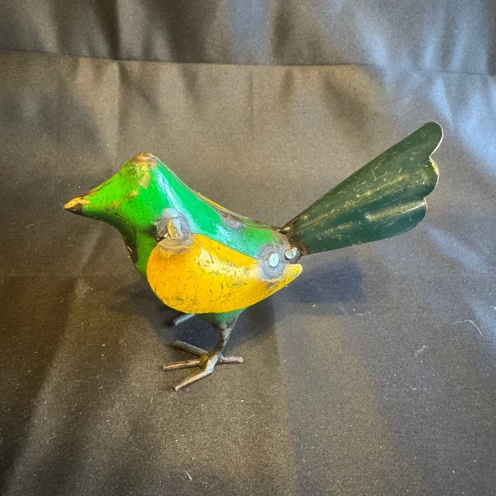 Green and Yellow Metal Bird Toy for Pet Birds